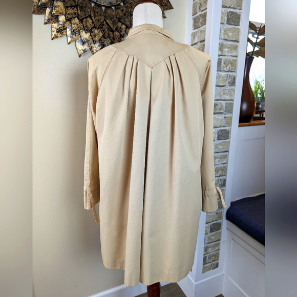 Vintage Carol Cohen Braetan Pleated Tan Lightweight Jacket Size 7 - Picture 2 of 3
